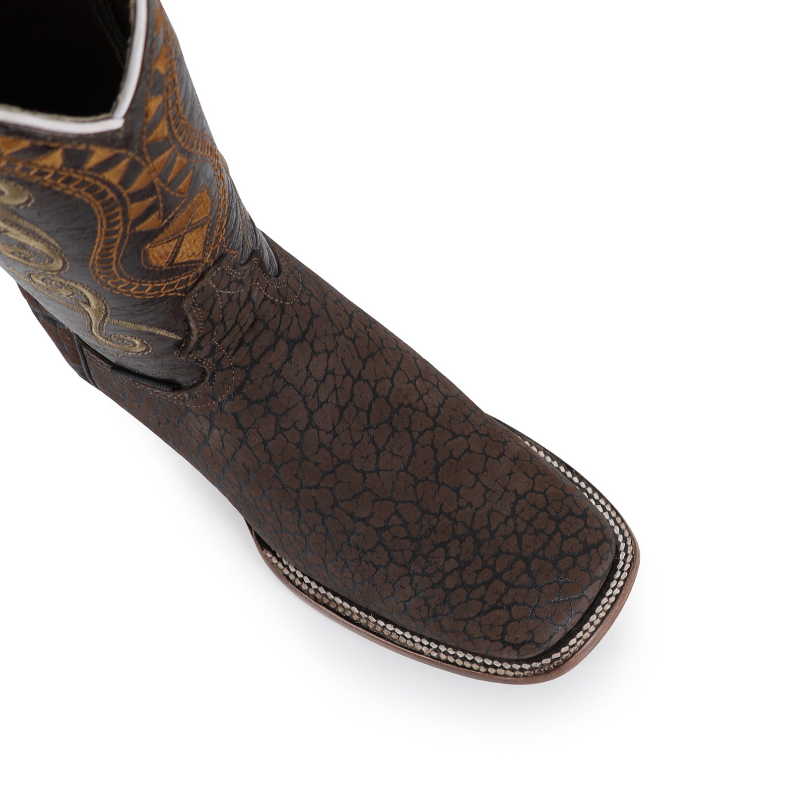 Bovine leather cowboy boot square toe