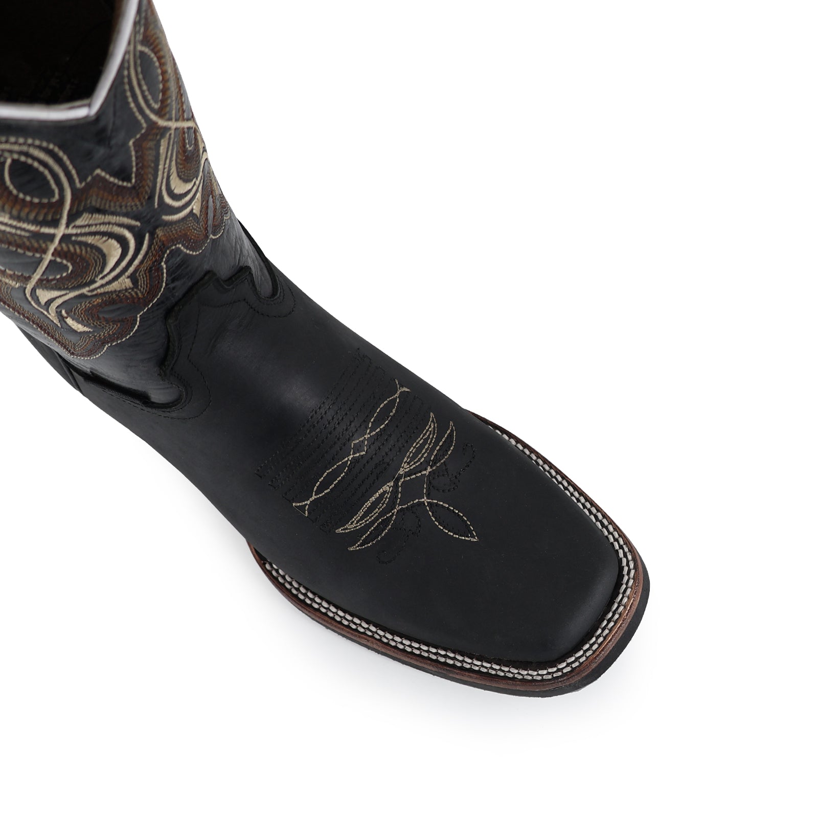Bovine leather work boot rodeo toe
