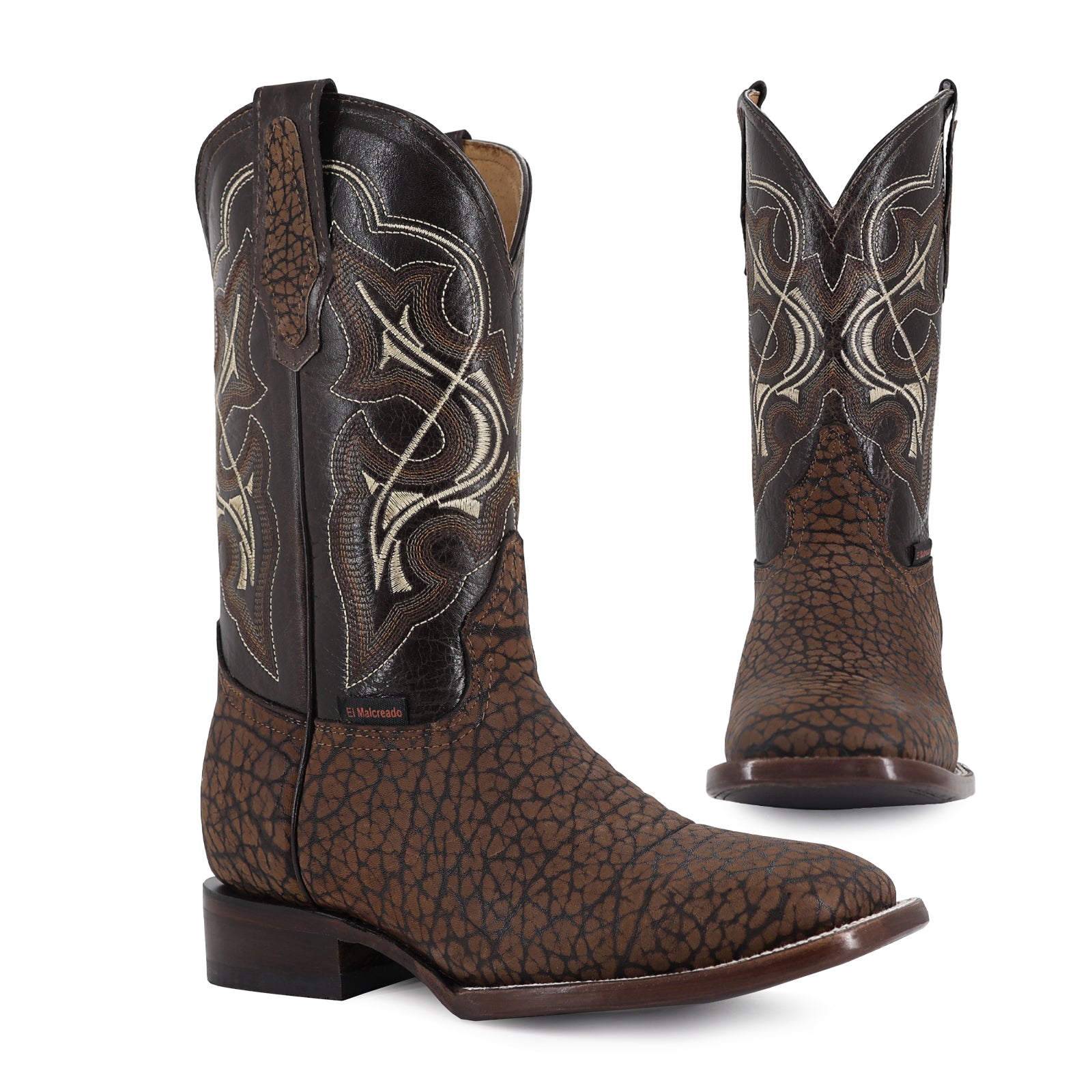 Bovine leather cowboy boot square toe