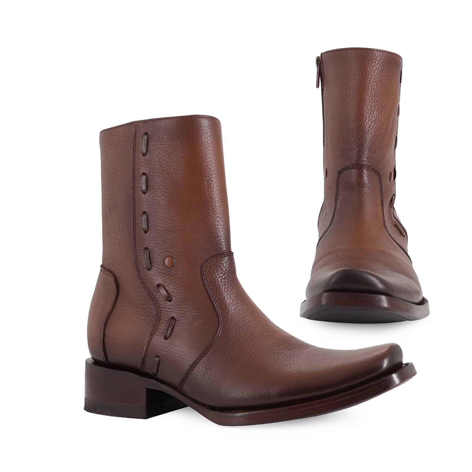 Cowboy Ankle Boot in Cowhide Leather Vegas Model