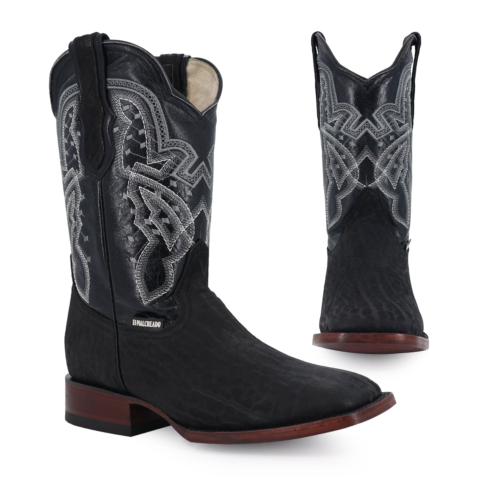 Bovine leather cowboy boot square toe