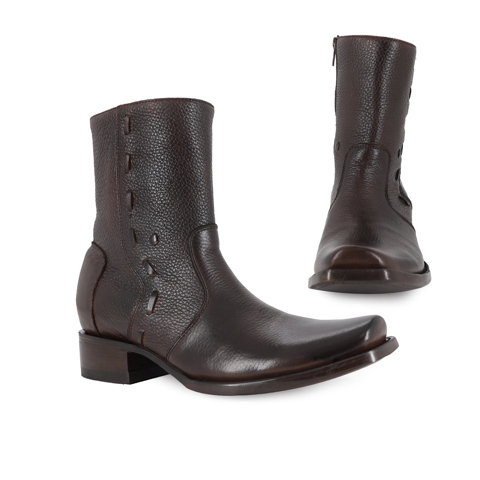 Cowboy Ankle Boot in Cowhide Leather Vegas Model