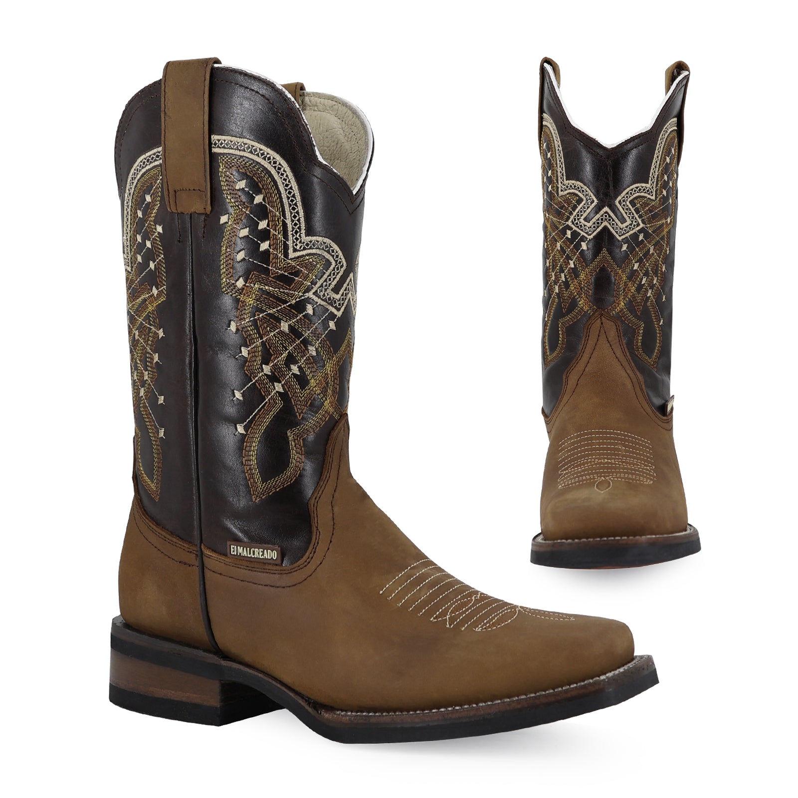 Bovine leather work boot rodeo toe