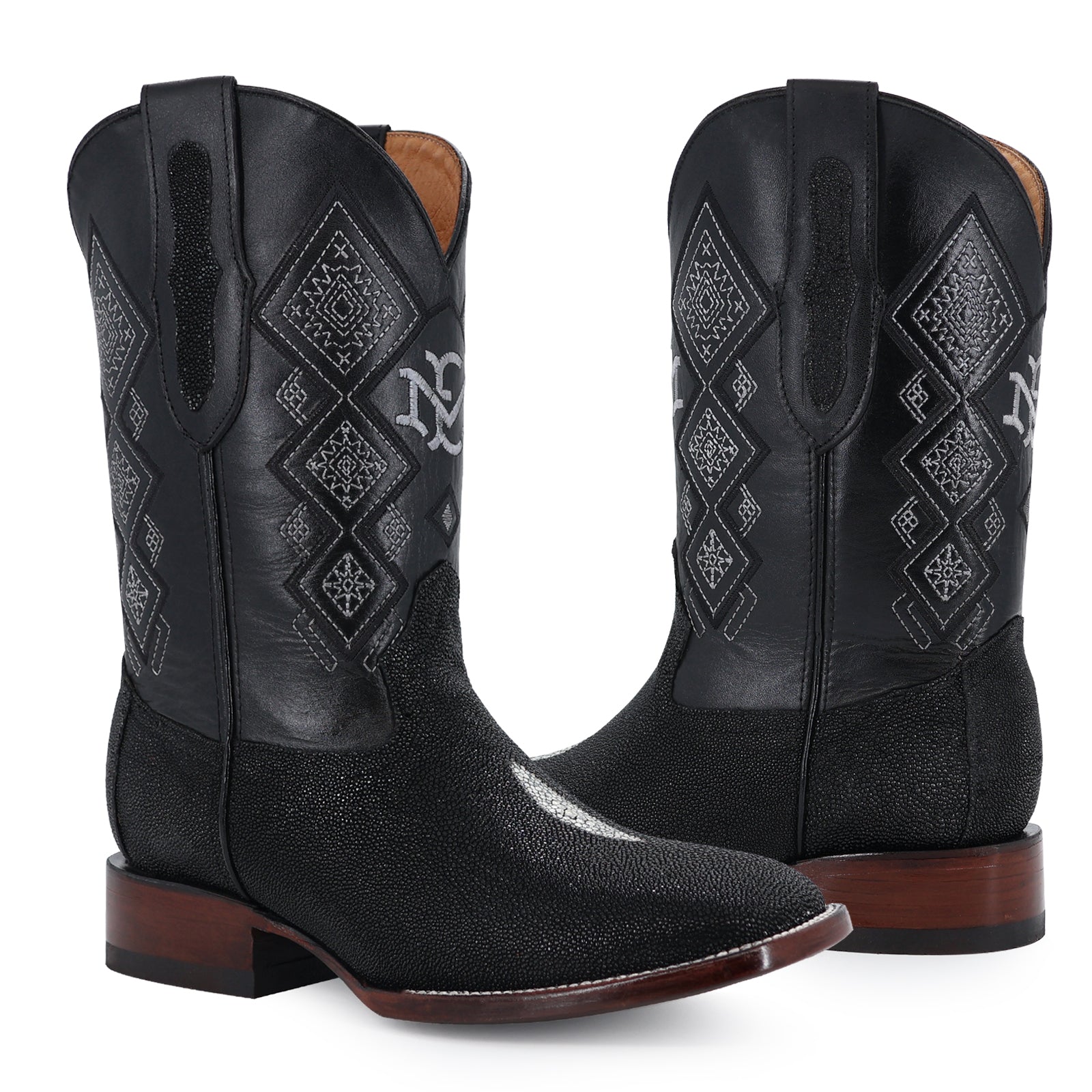 Stingray leather cowboy boot square toe