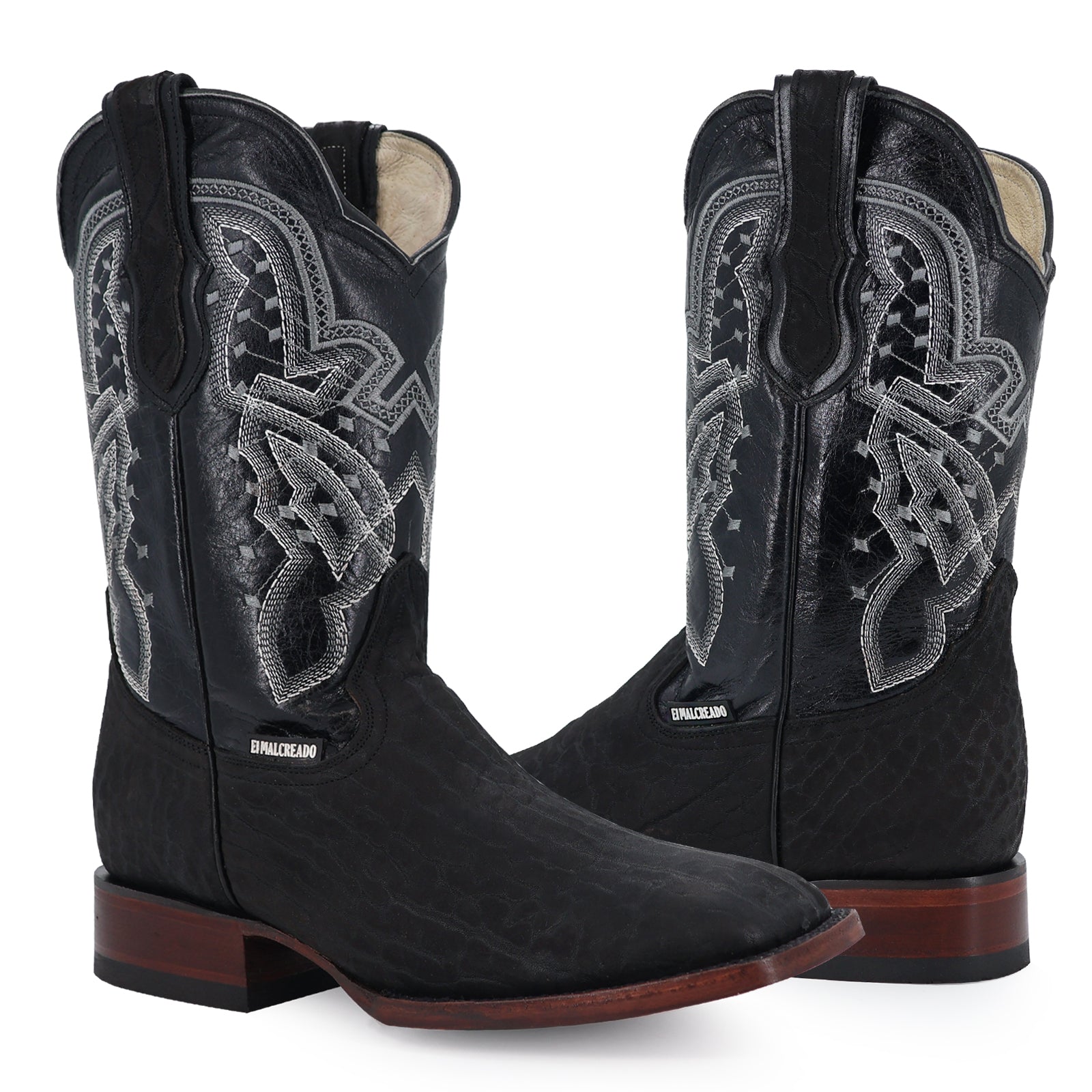 Bovine leather cowboy boot square toe