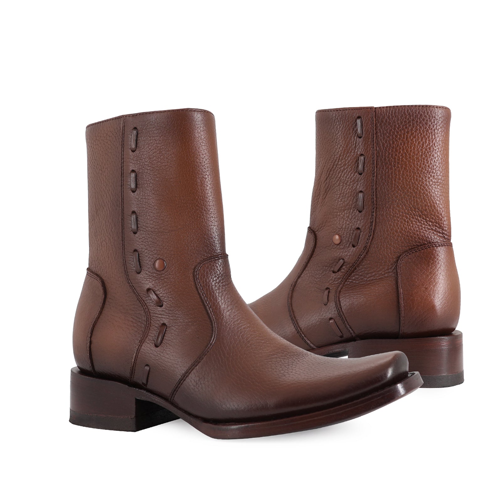 Cowboy Ankle Boot in Cowhide Leather Vegas Model