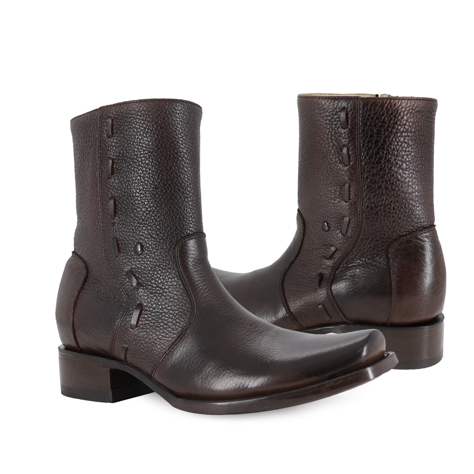 Cowboy Ankle Boot in Cowhide Leather Vegas Model