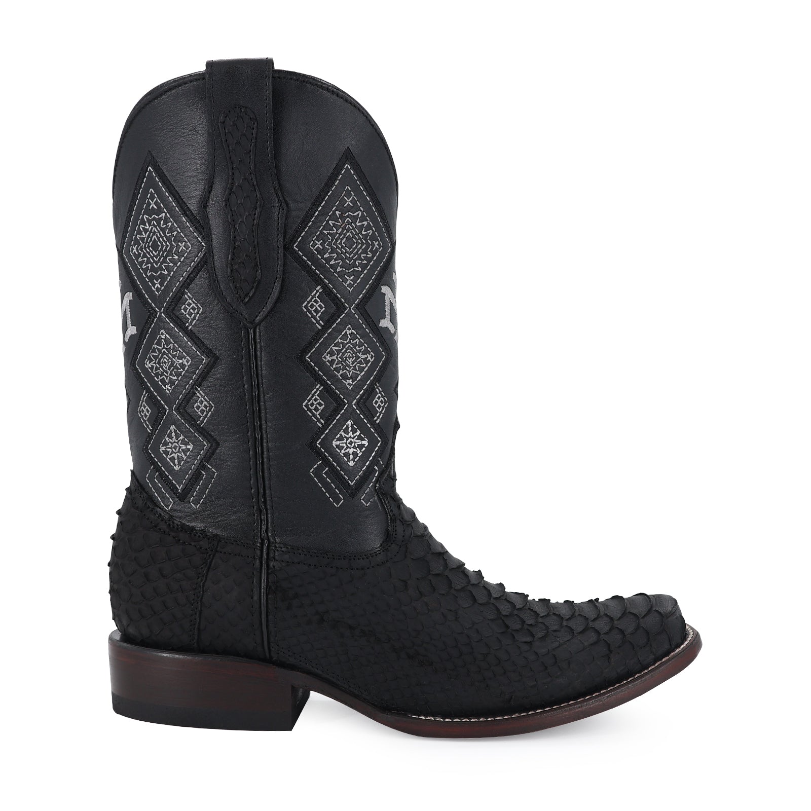 Python leather cowboy boot dubai toe