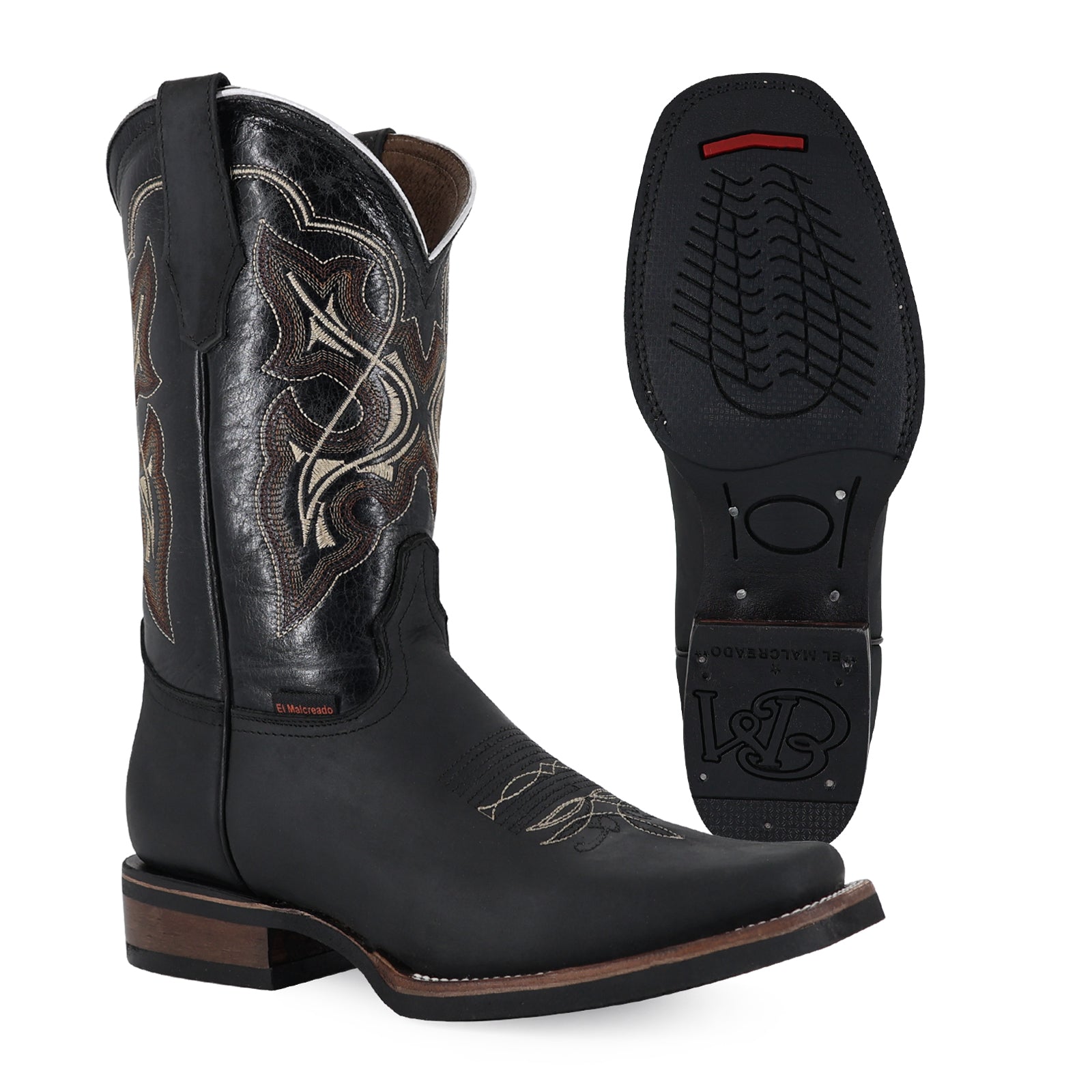 Bovine leather work boot rodeo toe