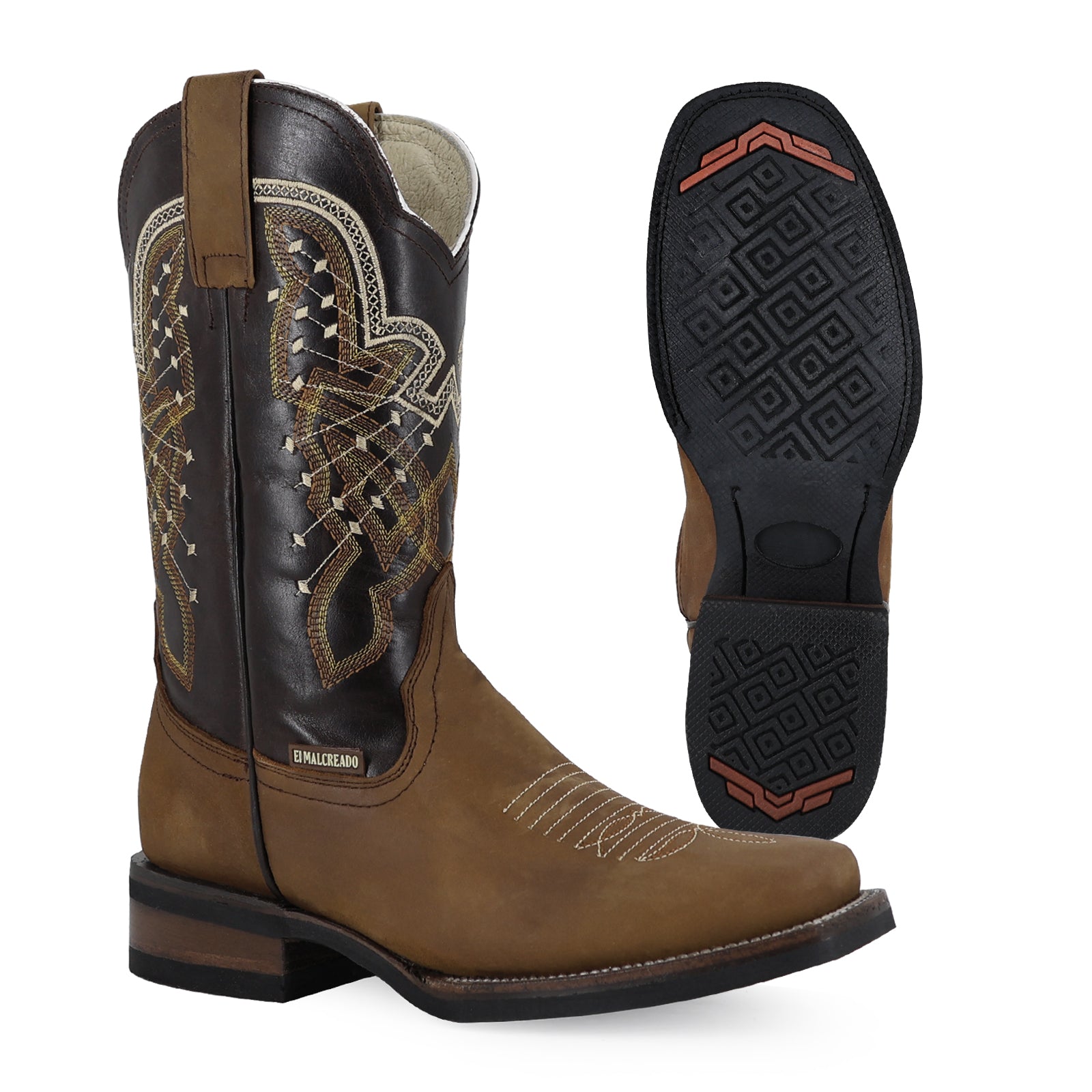 Bovine leather work boot rodeo toe