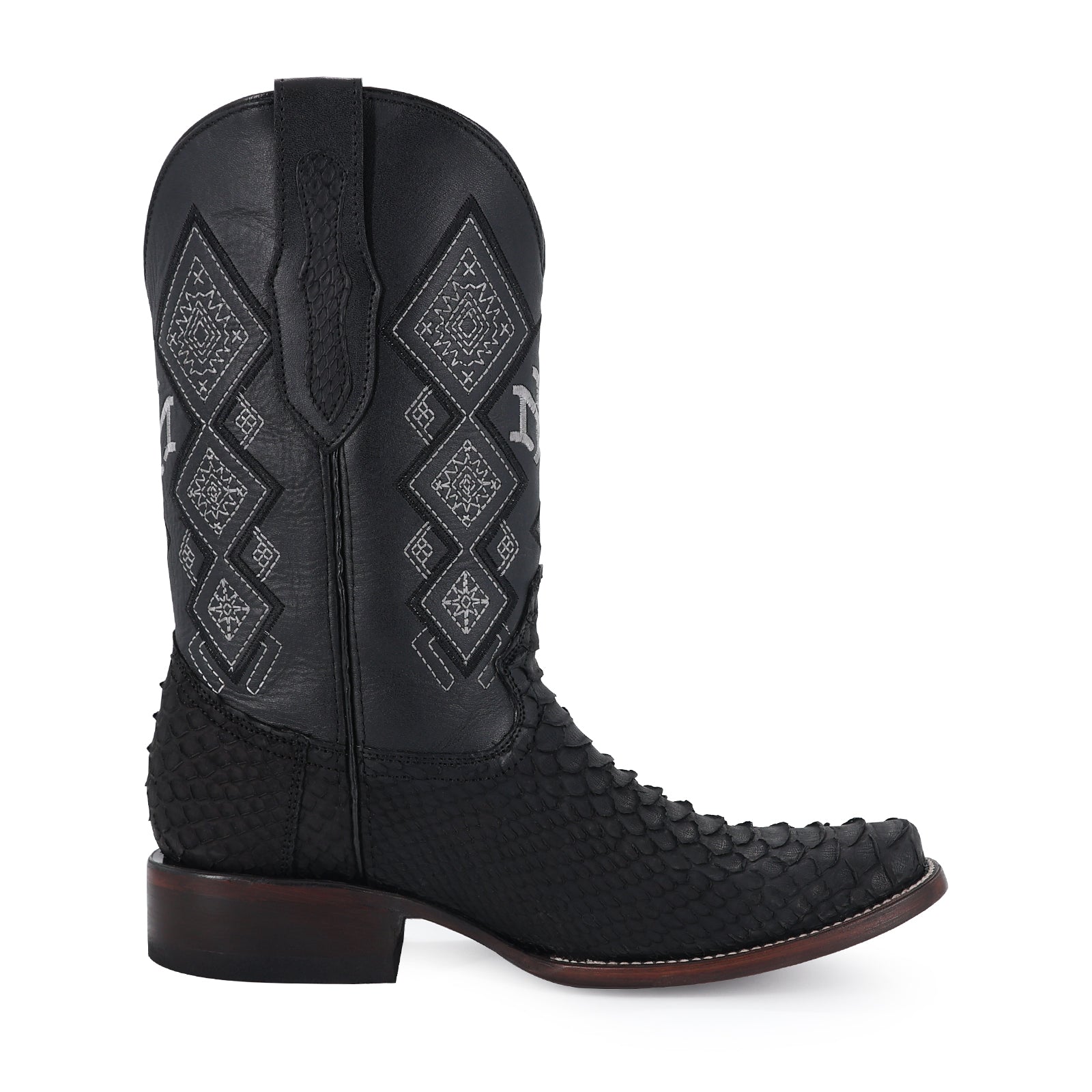 Python leather cowboy boot dubai toe