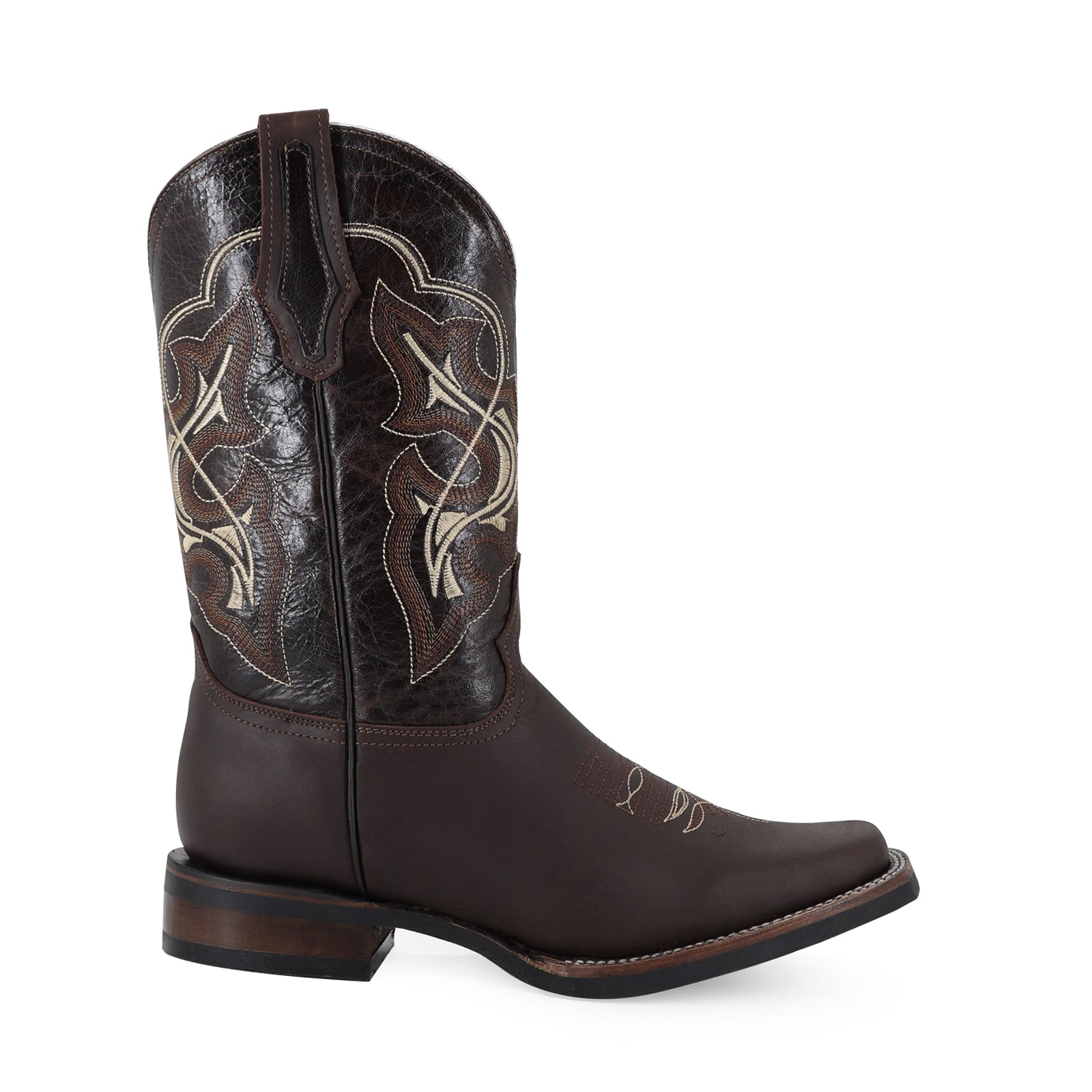 Bovine leather work boot rodeo toe