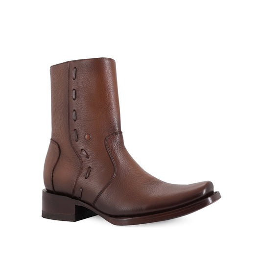 Cowboy Ankle Boot in Cowhide Leather – Vegas Model