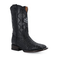 Caiman leather cowboy boot square toe