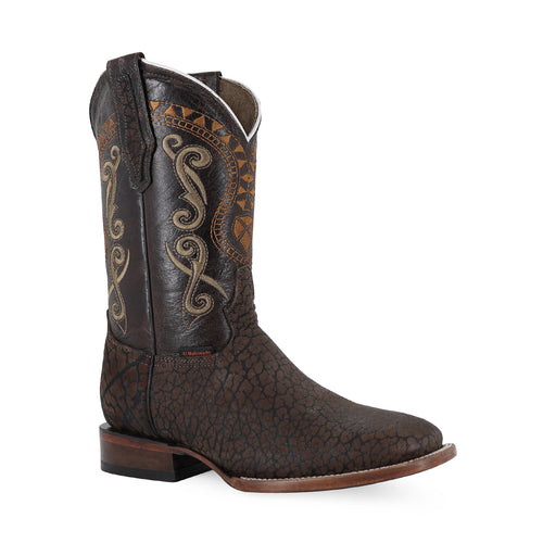 Bovine leather cowboy boot square toe