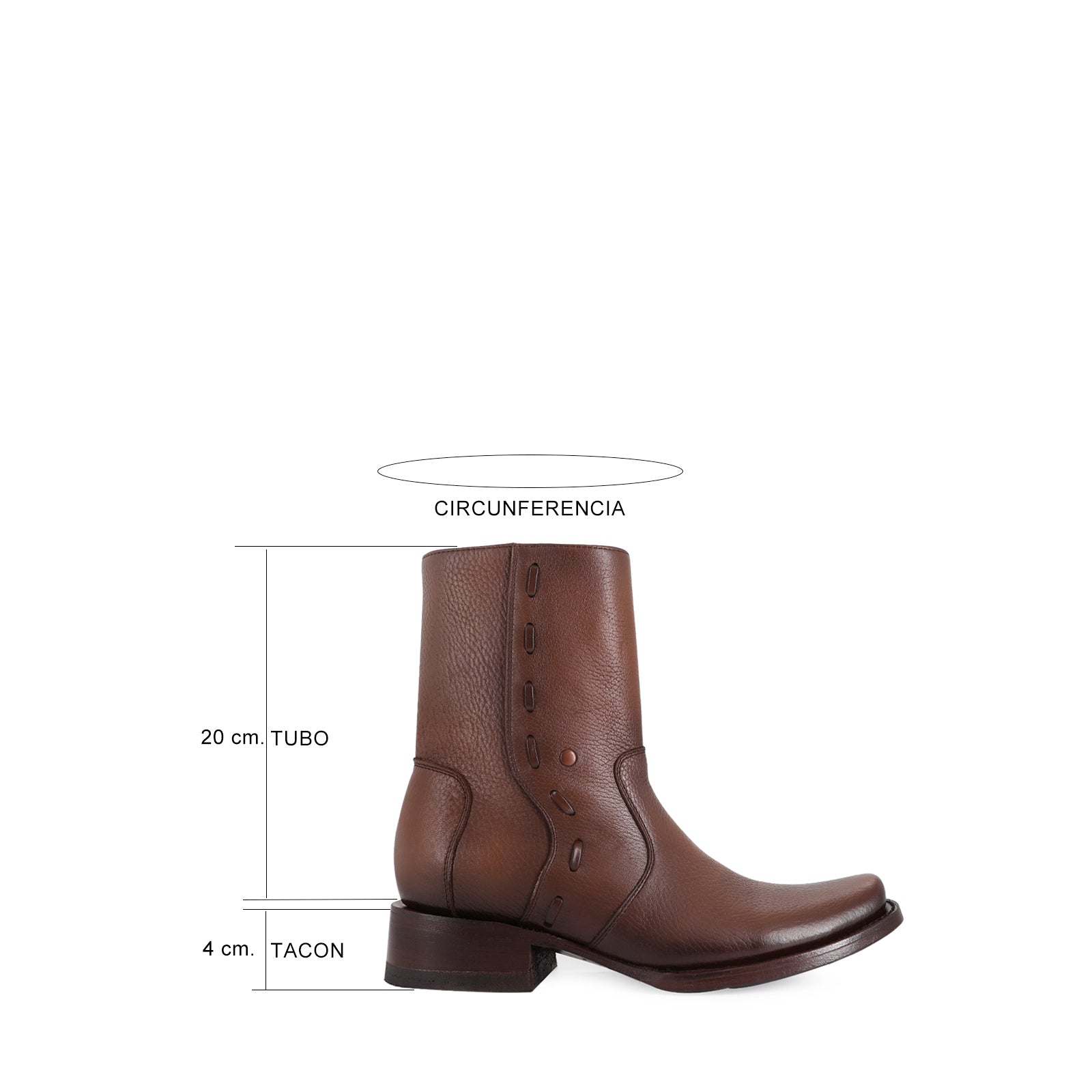 Cowboy Ankle Boot in Cowhide Leather Vegas Model