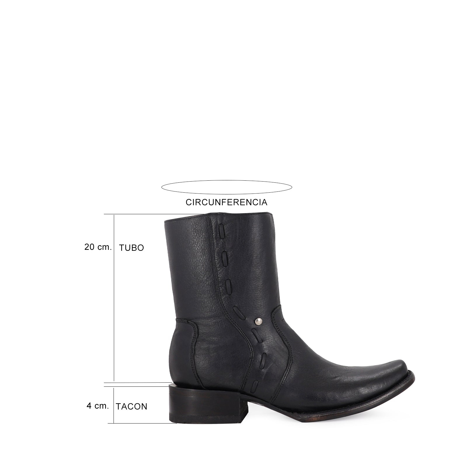 Cowboy Ankle Boot in Cowhide Leather Vegas Model