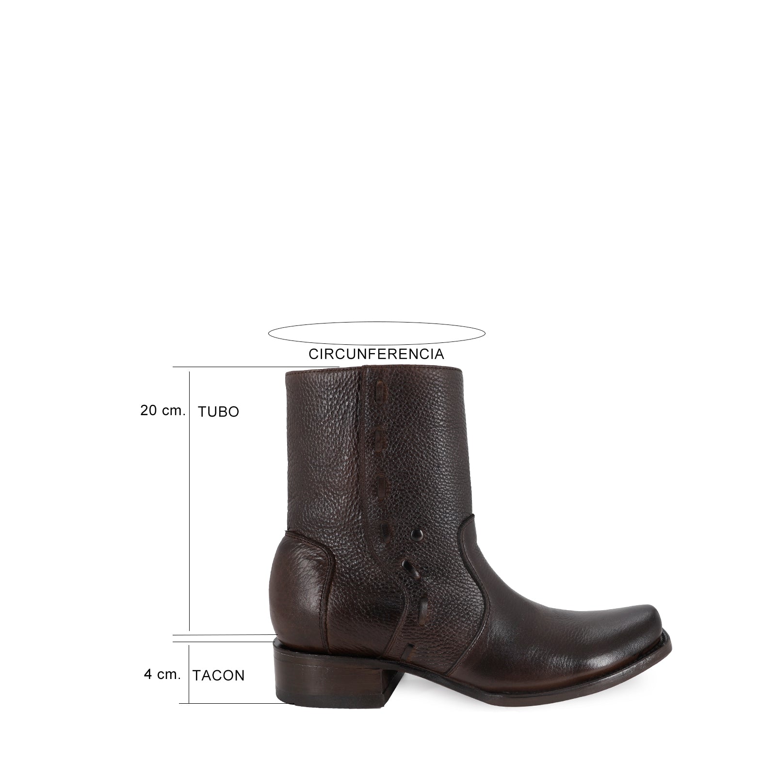 Cowboy Ankle Boot in Cowhide Leather Vegas Model