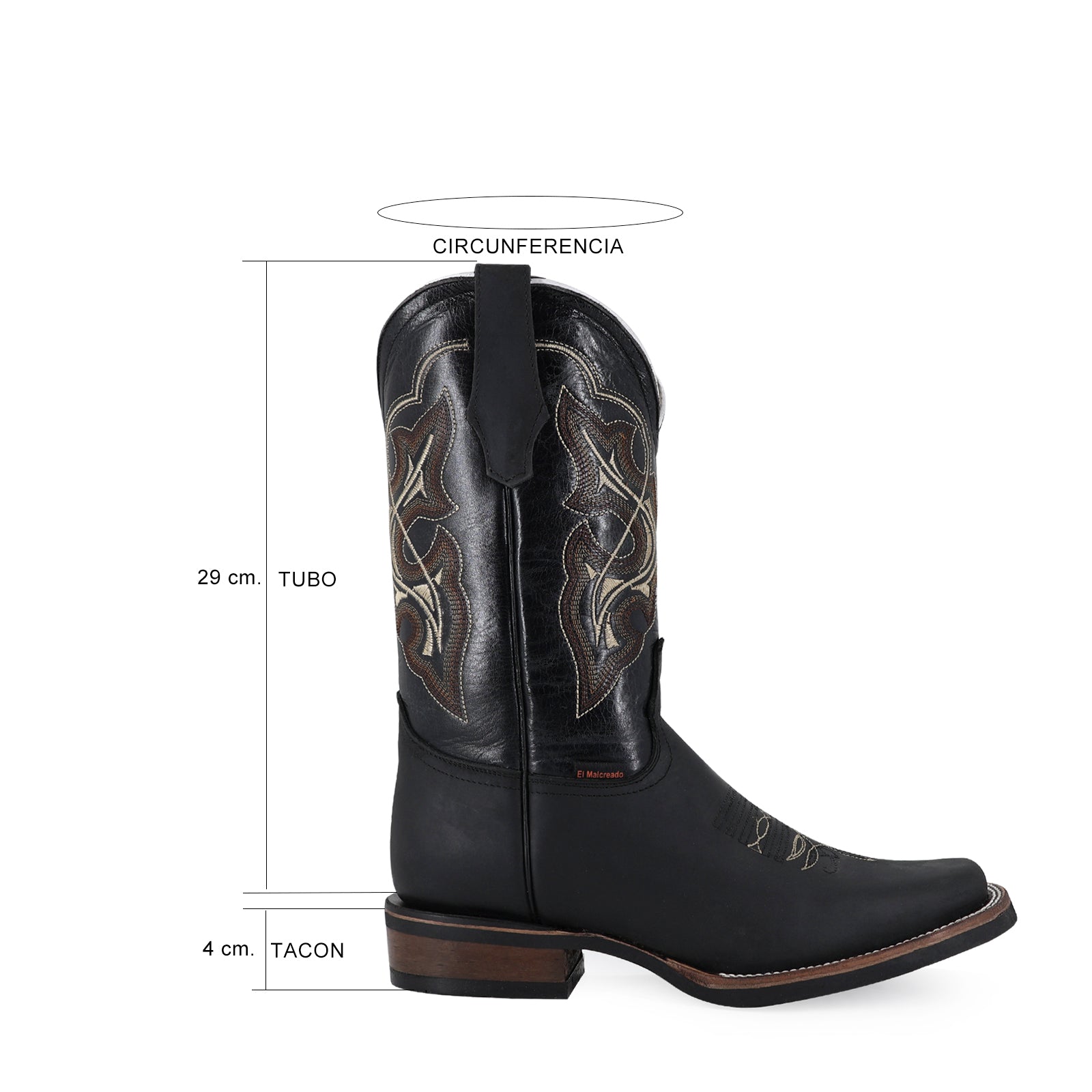Bovine leather work boot rodeo toe