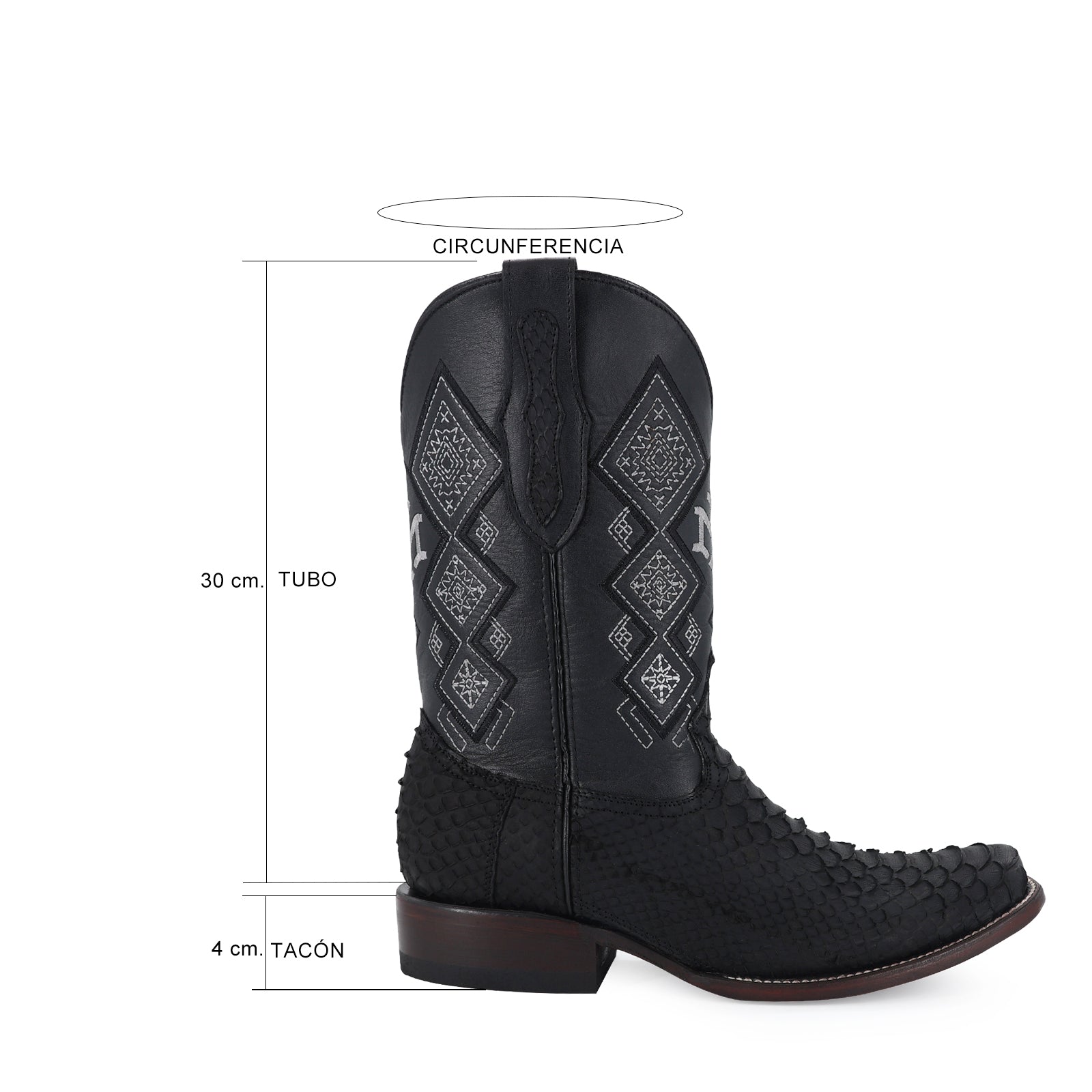 Python leather cowboy boot dubai toe
