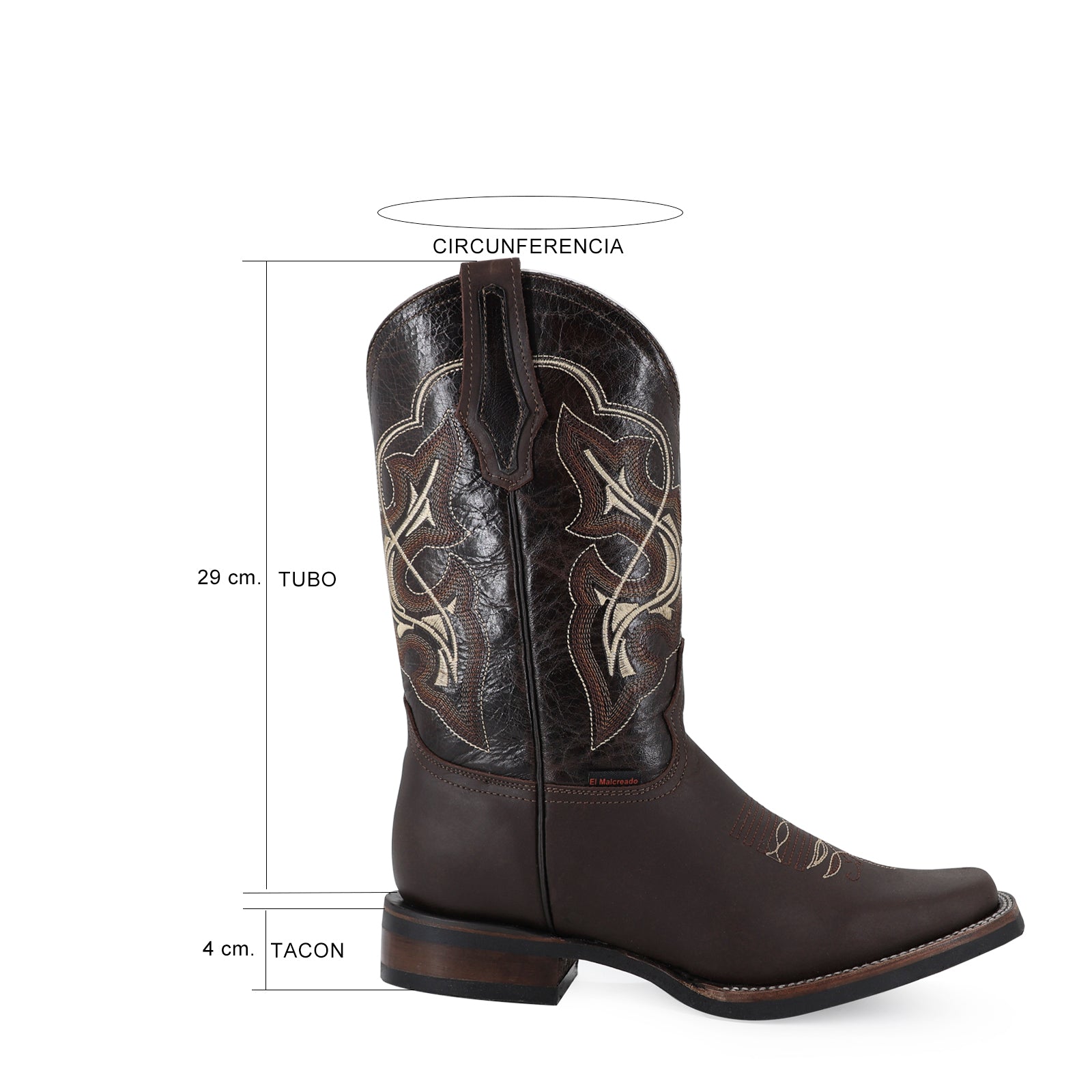 Bovine leather work boot rodeo toe