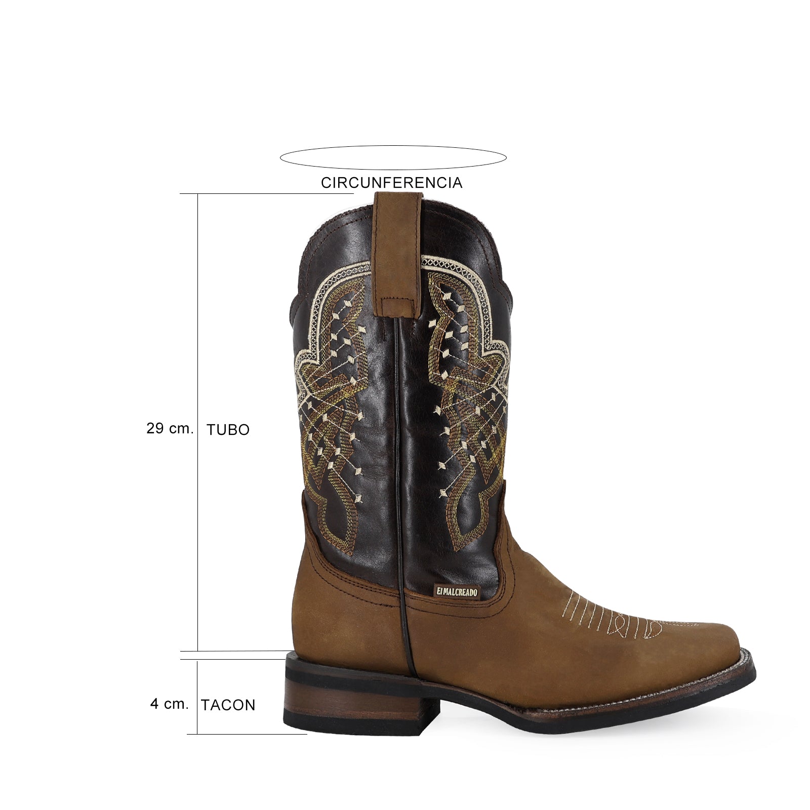 Bovine leather work boot rodeo toe