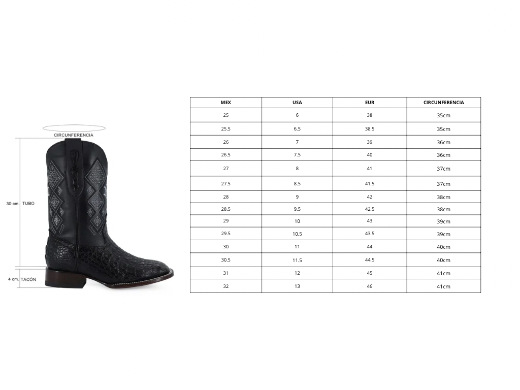 Caiman leather cowboy boot square toe