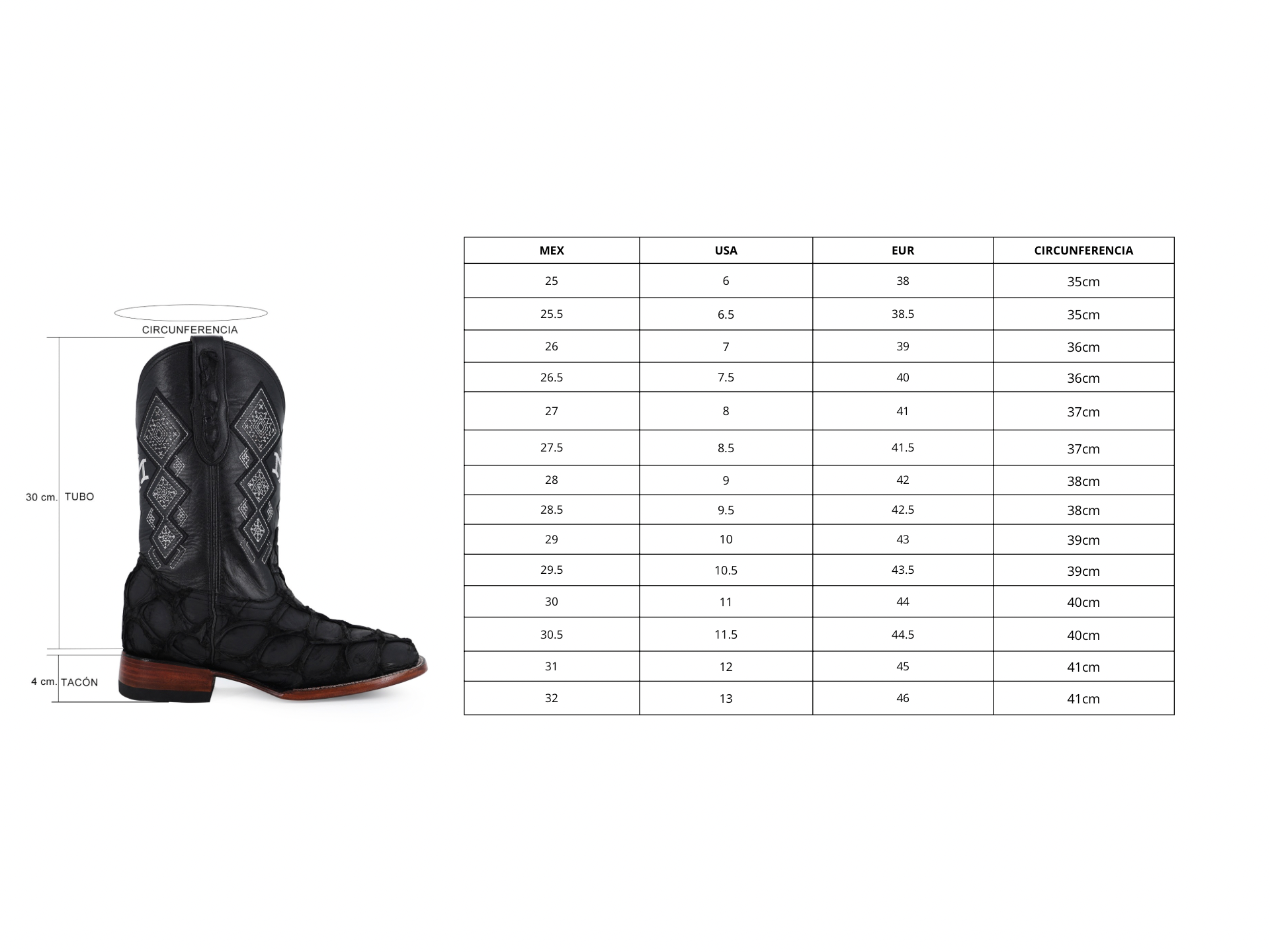 Pirarucu leather cowboy boot square toe